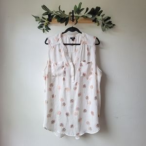 Torrid Rose Gold Palm Tree Tank Top Blouse